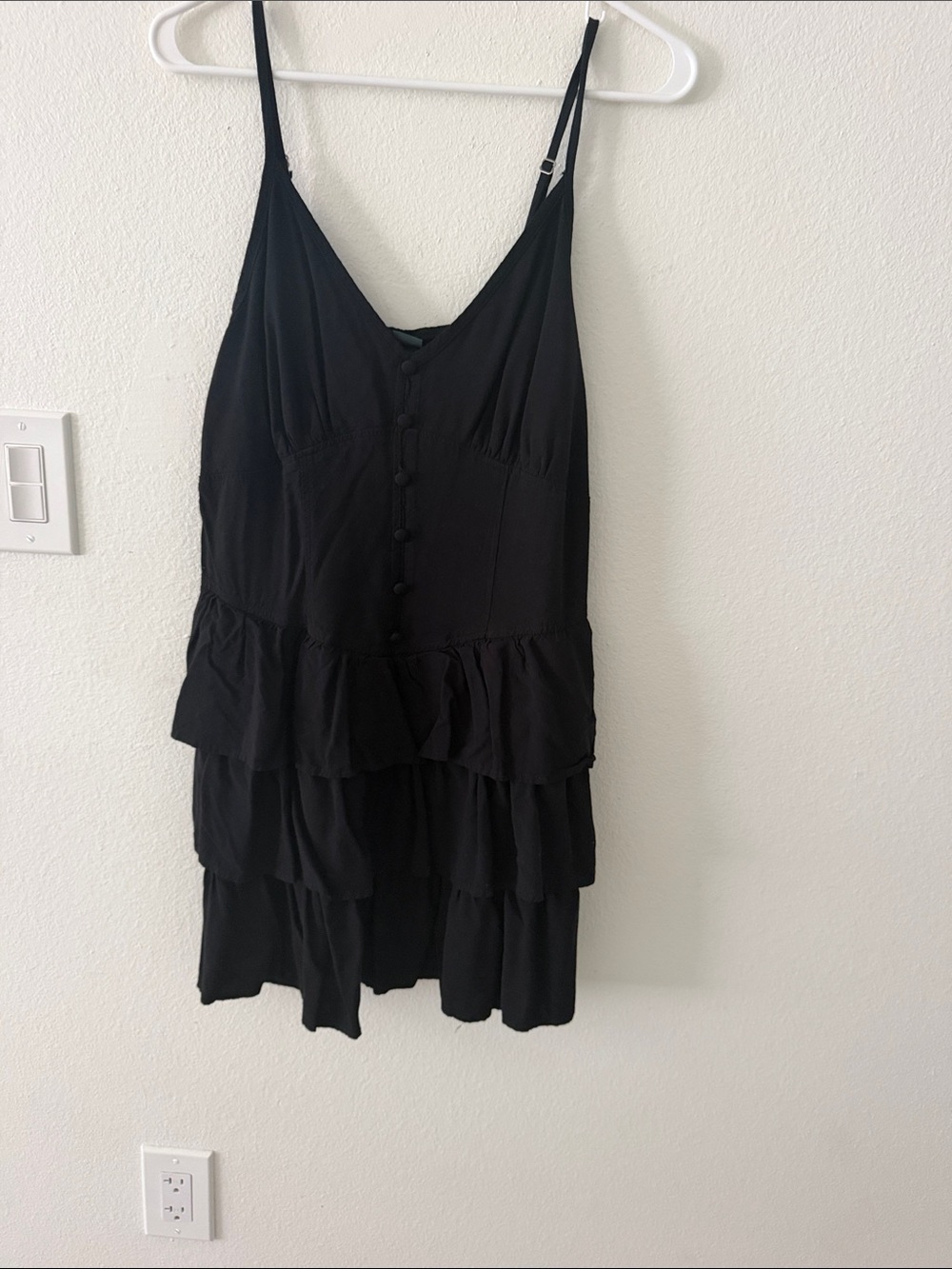 wild fable Black Tiered Spaghetti Strap Mini Dress